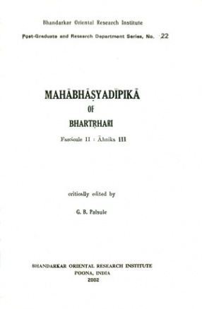 Mahabhasyadipika of Bhartrhari Ahnika III