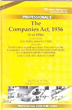 The Companies Act, 1956 (1 of 1956): As Amended by S.O.534 (E), Dated 14-7-2011